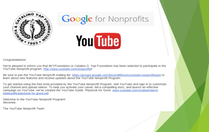 BCYFoundation joins Google for Nonprofits Program